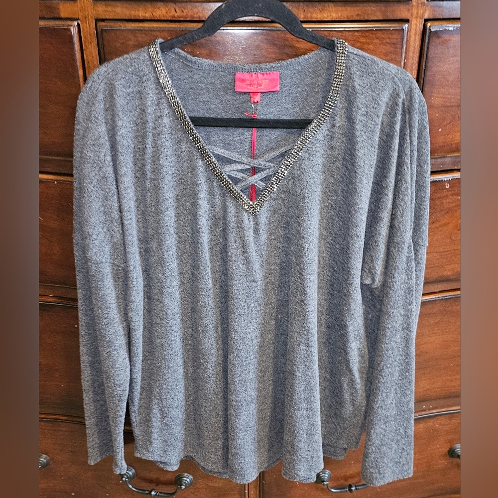 Rhinestone Long Sleeve Top
